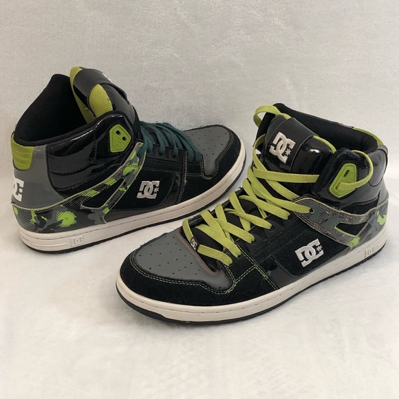 DC Other - DC Skate Inbound Black Gray Green Camo High Top Sneakers Shoes 302785 Mens 11.